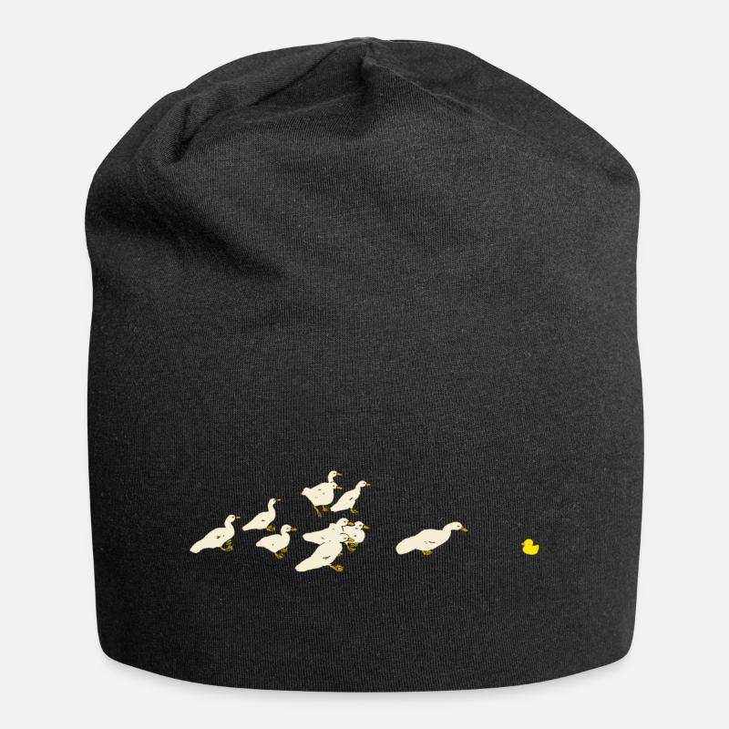 Enten und Gummiente - Jersey-Beanie - Schwarz