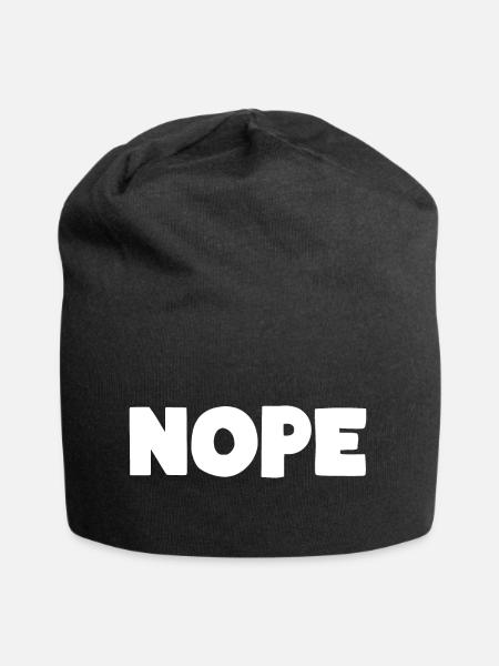 NOPE - Jersey-Beanie - Schwarz