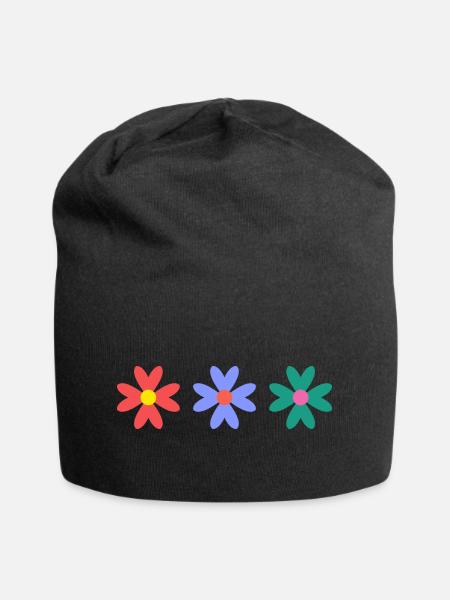 BLUME. BLUME. NATUR. ÖKOLOGIE. GLÜCK. ZEN - Jersey-Beanie - Schwarz