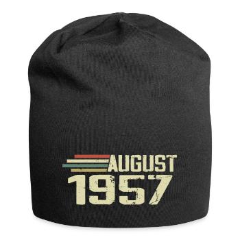 Geboren August 1957 Jubiläum August 1957 Jahrgang - Jersey-Beanie - Schwarz - Vorne