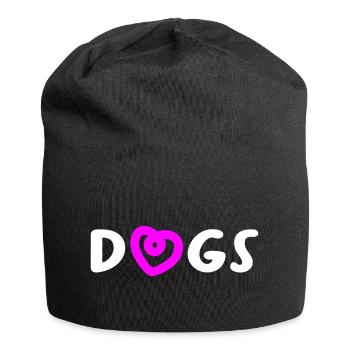 Dogs Herz Hunde Hundeliebe Liebe Love Wauwau Fan - Jersey-Beanie - Schwarz - Vorne