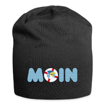 Moin Möve mit Rettungsring - Jersey-Beanie - Schwarz - Vorne