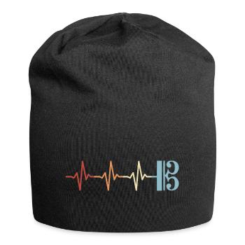 Clé d’alto, alto, alto, battement de cœur - Bonnet en jersey - noir - Devant