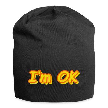I'm OK - Jersey-Beanie - Schwarz - Vorne