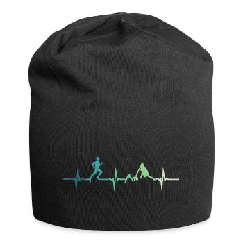 Trail running heartbeat - Jersey Beanie - black - Front