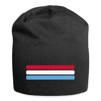 Luxemburg Flagge Minimal - Fahne Fan Streifen Desi - Jersey-Beanie - Schwarz - Vorne
