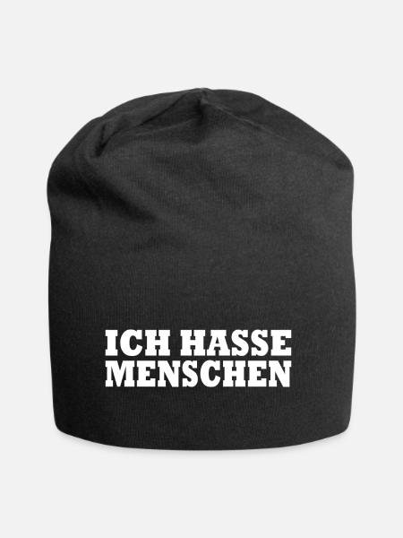 Ich hasse menschen - Jersey-Beanie - Schwarz