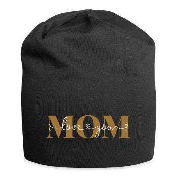 Love you Mom Declaration of Love Mother Love Mama - Jersey Beanie - black - Front