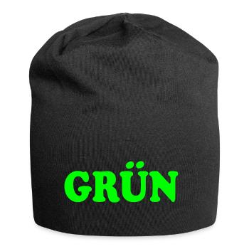 Grün - Jersey-Beanie - Schwarz - Vorne