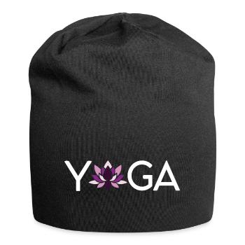 Yoga Geschenkidee - Jersey-Beanie - Schwarz - Vorne