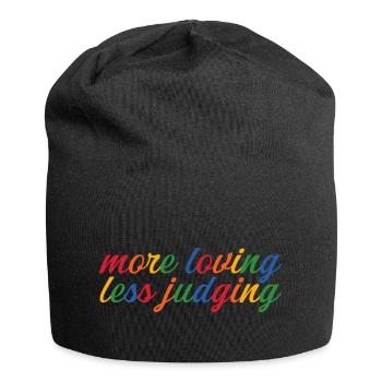 Womens Pride More Loving Less Judging - Jersey-Beanie - Schwarz - Vorne