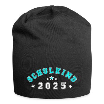 Einschulung Erstklässler Schulkind 2025 - Jersey-Beanie - Schwarz - Vorne