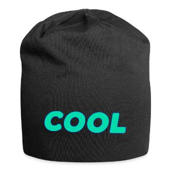 Cool retro cyan lettering - Jersey Beanie - black - Front