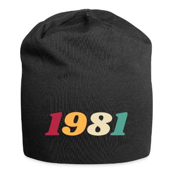1981 Cadeau 1981 Anniversaire 1981 Rétro 1981  - Bonnet en jersey - noir - Devant