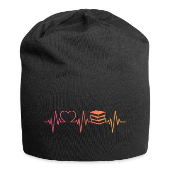 Buch Sonnenuntergang liest betrunkenen Herzschlag - Jersey-Beanie - Schwarz - Vorne