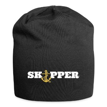 Skipper, Sailor, Seemann mit Anker - Jersey Beanie - black - Front