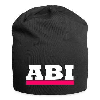 Abi - Motiv zum personalisieren - Jersey-Beanie - Schwarz - Vorne