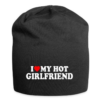 i love my hot girlfriend - Jersey Beanie - black - Front
