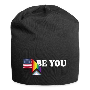 Be You - Patriot USA Flagge und LGBT Flagge - Schwul - Jersey-Beanie - Schwarz - Vorne