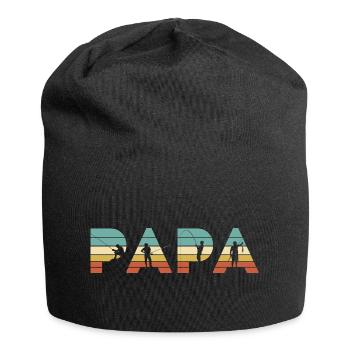 Papa Vintage Angel-Vater-Angler-Geschenk - Jersey-Beanie - Schwarz - Vorne