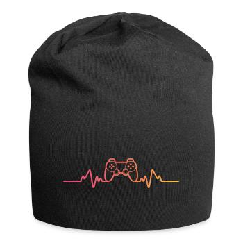 Gamer Sunset Heartbeat Gaming - Jersey-Beanie - Schwarz - Vorne