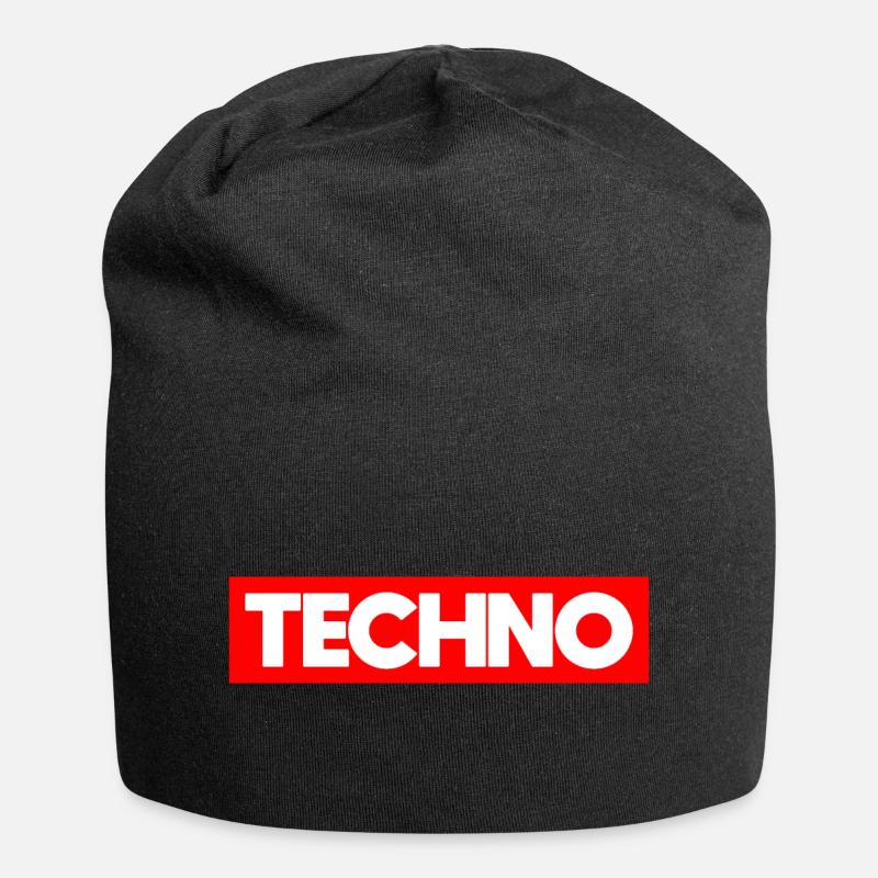 Techno - Techno music - Symbol - Jersey-Beanie - Schwarz