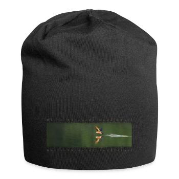 Hirondelle sur le lac. Miroir de réflexion acrobatique - Bonnet en jersey - noir - Devant