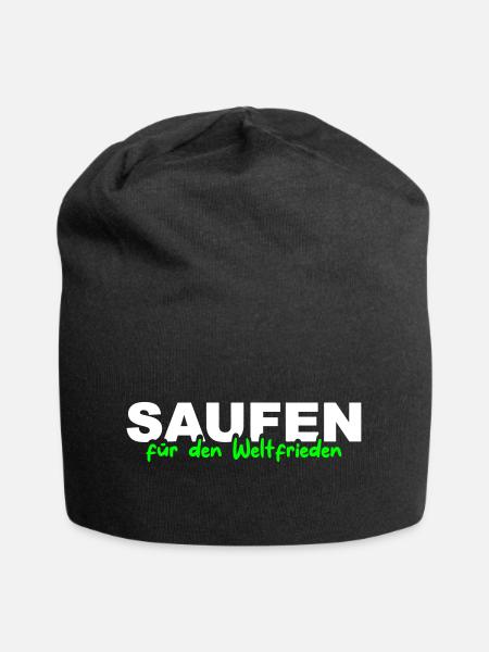 Saufen für den Weltfrieden - Jersey-Beanie - Schwarz