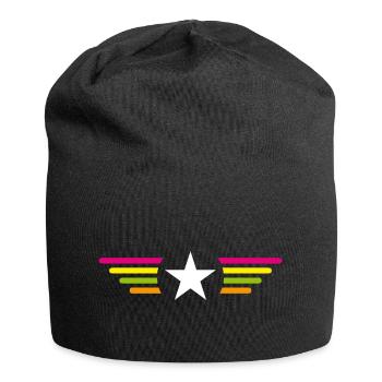 Ich bin ein Stern mit Flügel - Jersey-Beanie - Schwarz - Vorne