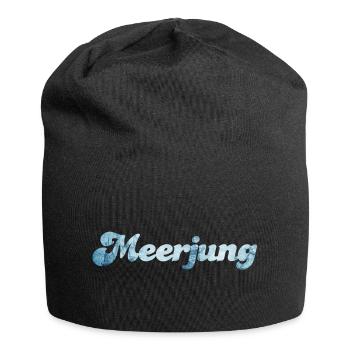 Meerjung Schiff nordisch Handschrift coole Sprüche - Jersey-Beanie - Schwarz - Vorne