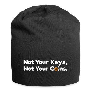 Not your keys not your coins Bitcoin Spruch Zitat - Jersey-Beanie - Schwarz - Vorne