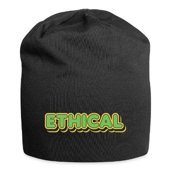 Ethical Glow Typo - Jersey Beanie - black - Front