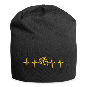  Käse Herzschlag Geschenk für Käseliebhaber - Jersey-Beanie - Schwarz - Vorne