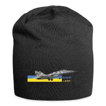 UKRAINE: Ghost Of Kyiv Fighter Jet - Jersey Beanie - black - Front