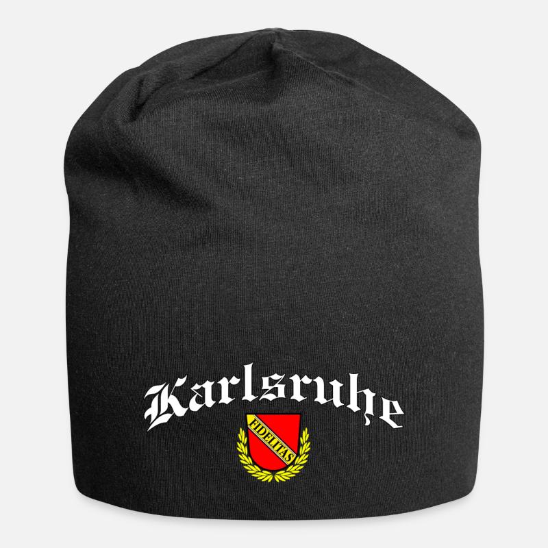 Karlsruhe Motiv klassisch - Jersey-Beanie - Schwarz