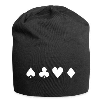 Pik cross heart check - Jersey Beanie - black - Front