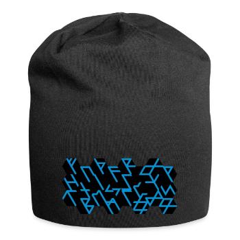 Quantum Runes Futhark 0 ©, linear, cells,2-color - Jersey Beanie - black - Front