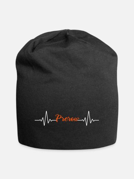 Mein Herz schlägt für Prerow - Darss Ostsee - Jersey-Beanie - Schwarz