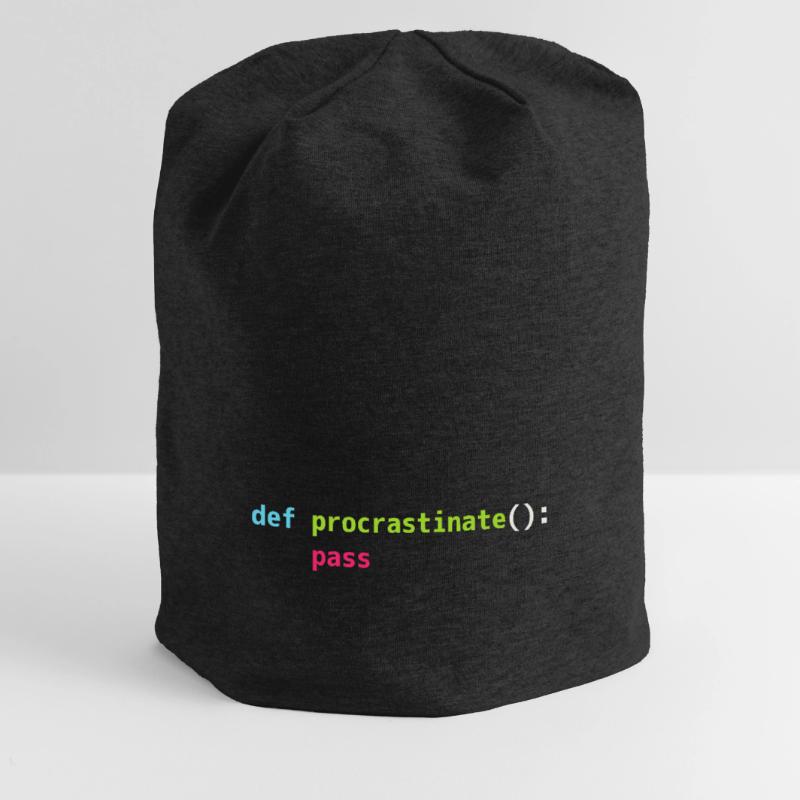 Lustiges Python Code Design def procrastinate pass Jersey-Beanie