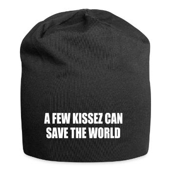 a few kissez can save the world - Jersey Beanie - black - Front