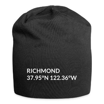 Coordonnées de Richmond, Californie, États-Unis - Bonnet en jersey - noir - Devant