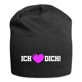 Je t’aime, mon cœur - Bonnet en jersey - noir - Devant