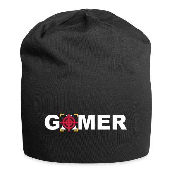 Console de jeu PC en ligne Gamer% zocker #zocken - Bonnet en jersey - noir - Devant