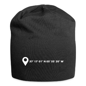 Dos Hermanas Koordinaten - Jersey-Beanie - Schwarz - Vorne