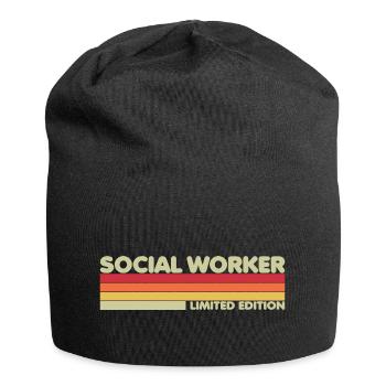 Social Worker Funny Social Work Month - Jersey-Beanie - Schwarz - Vorne