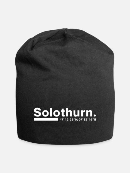 Solothurn Koordinaten Kanton Schweiz - Jersey-Beanie - Schwarz