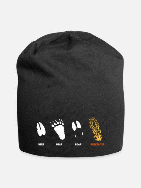 Bushcraft Survival Fußspuren Wald Wild Überleben - Jersey-Beanie - Schwarz