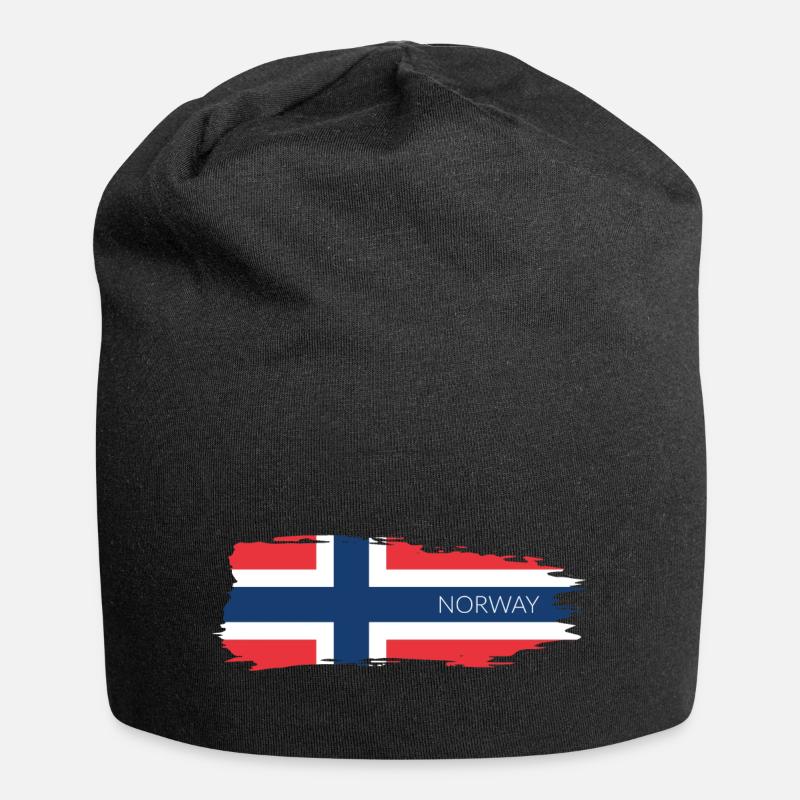 Drapeau de la Norvège - Bonnet en jersey - noir