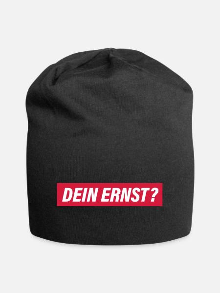 Dein Ernst? - Jersey-Beanie - Schwarz