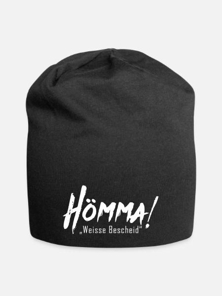 HÖMMA Weisse Bescheid | Ruhrpott Dialekt Slang - Jersey-Beanie - Schwarz